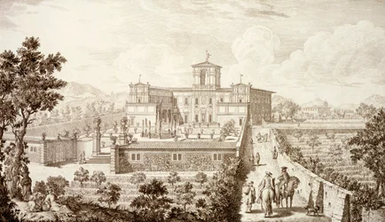 Uitzicht op de Villa di Montughi, uit 